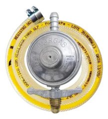 Kit regulador de gás com mangueira 1,25 m — padrão GLP